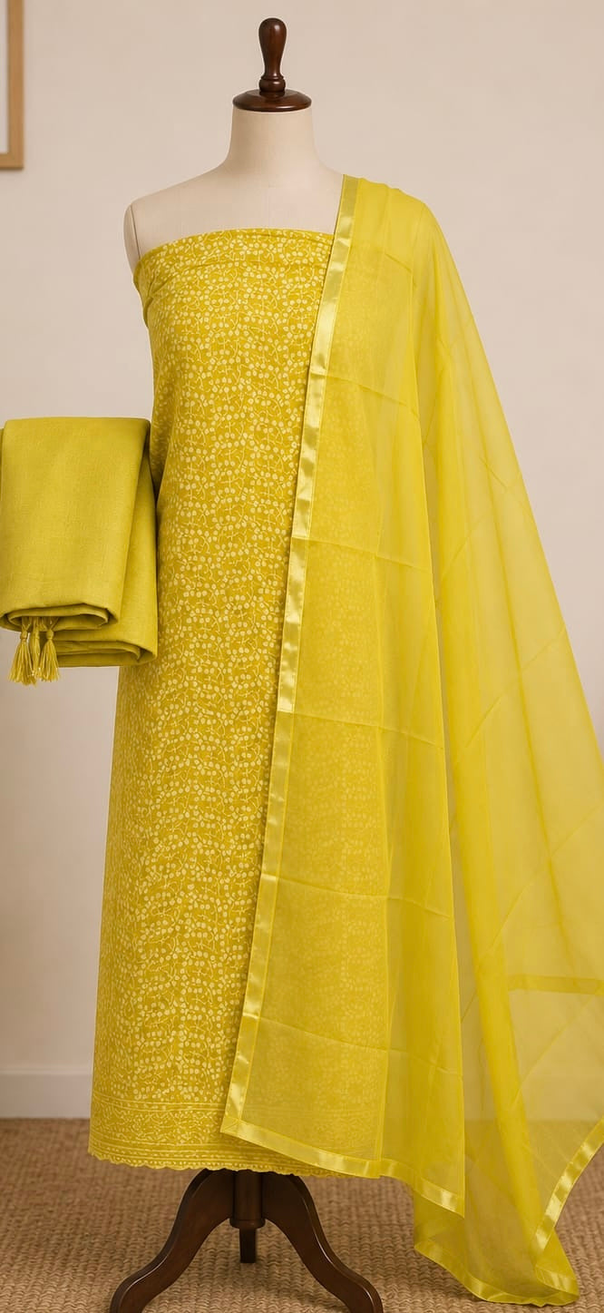 Faux Georgette fully embroidered Unstitched Salwar suit