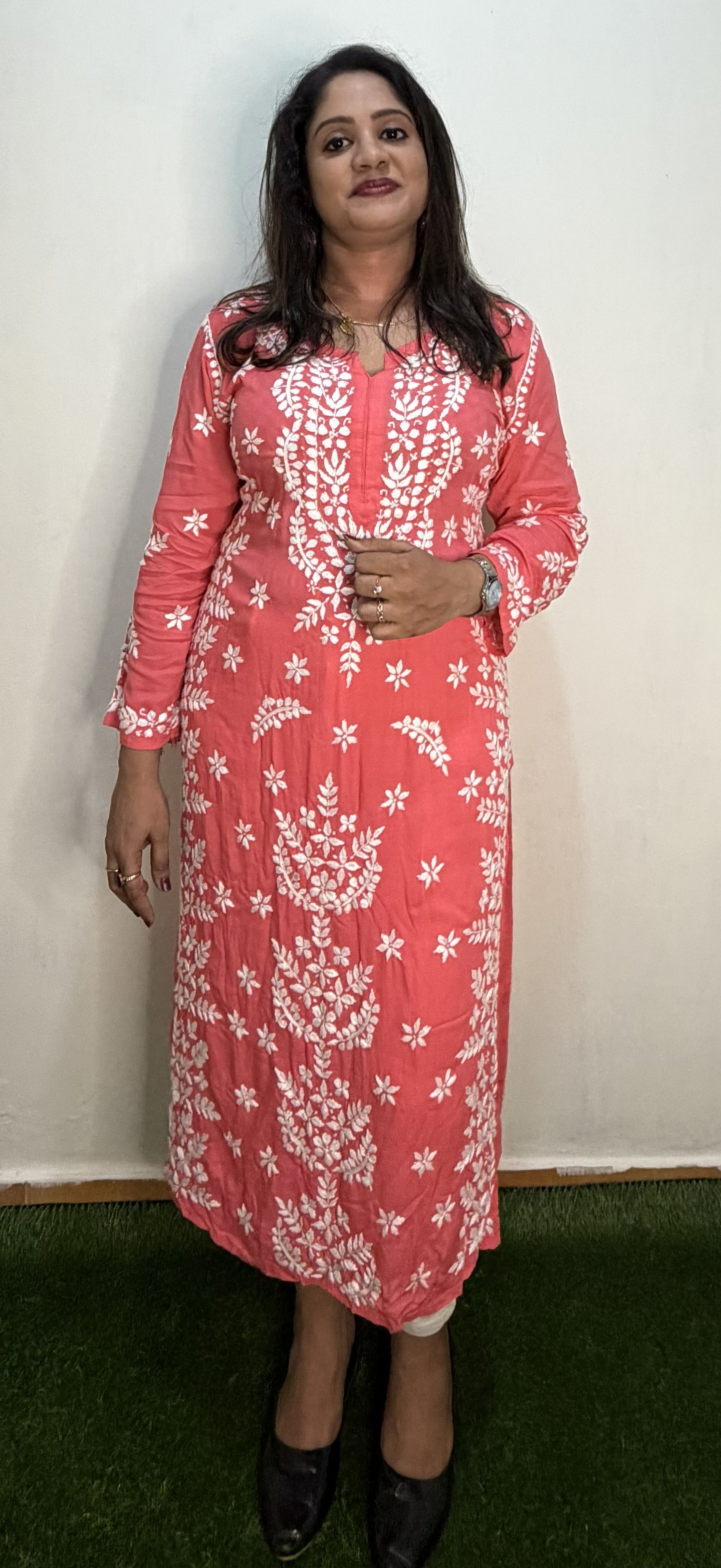Soft Modal Chikankari Slitted Tops